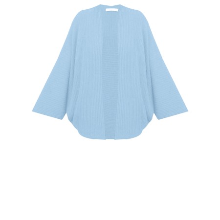 Amazing Woman Pheobie Crystal Blue Rib Throw Over Cardigan - Blue