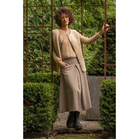 Chalk Tamara Tailored Midi Skirt - Brown