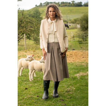 Chalk Tamara Tailored Midi Skirt - Brown