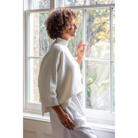 Chalk Vicki Cotton Ivory Rib Jumper - Off-White