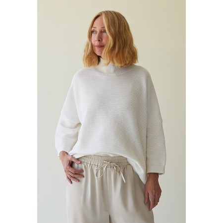 Chalk Vicki Cotton Ivory Rib Jumper - Off-White