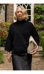 Chalk Black  Vicki Cotton Rib Black Jumper  