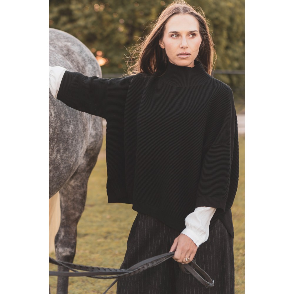 Chalk Vicki Cotton Rib Black Jumper Black 