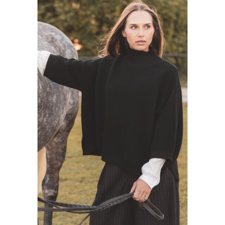 Chalk Vicki Cotton Rib Black Jumper - Black
