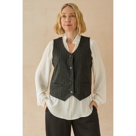 Chalk Wendy Pinstripe Waistcoat - Grey