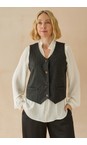 Chalk Dark Charcoal Wendy Pinstripe Waistcoat  