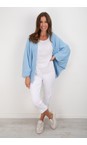 Amazing Woman Crystal Blue Pheobie Crystal Blue Rib Throw Over Cardigan  
