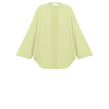 Amazing Woman Pheobie Leek Rib Throw Over Cardigan - Green