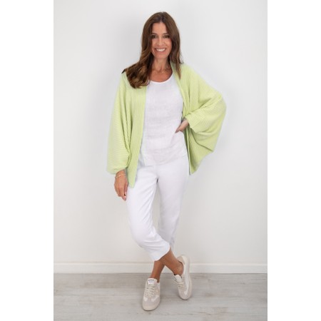 Amazing Woman Pheobie Leek Rib Throw Over Cardigan - Green