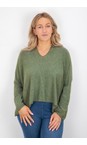 Amazing Woman Olive Mika Olive Boxy Fine Knit Jumper  