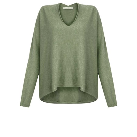 Amazing Woman Mika Olive Boxy Fine Knit Jumper - Green