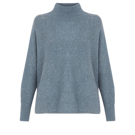 Amazing Woman Jolie Denim Boxy High Neck Knit - Blue