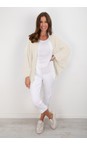 Amazing Woman Ivory Pheobie Ivory Rib Throw Over Cardigan  