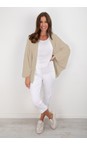 Amazing Woman Beige Pheobie Beige Rib Throw Over Cardigan  