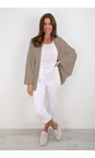 Amazing Woman Smoke Pheobie Smoke Rib Throw Over Cardigan  