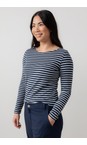 Lily & Me Navy Monica Stripe Top  