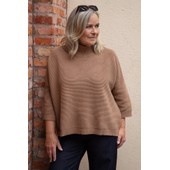 Vicki Cotton Dark Tan Rib Jumper
