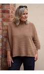 Chalk Dark Tan Vicki Cotton Dark Tan Rib Jumper  