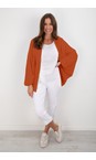 Amazing Woman Burnt Orange Pheobie Burnt Orange Rib Throw Over Cardigan  