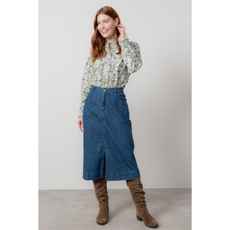Lily & Me Penrose Soft Denim Skirt - Blue