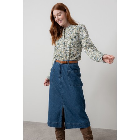 Lily & Me Penrose Soft Denim Skirt - Blue