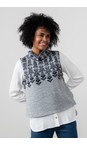 Lily & Me Grey Hawthorn Fairisle Folk Tank Top  