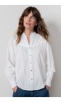 Lily & Me White  Wayfaring Plain Check Blouse  