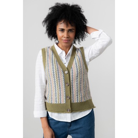 Lily & Me Gywneth Moss Fairisle Tank Top - Green