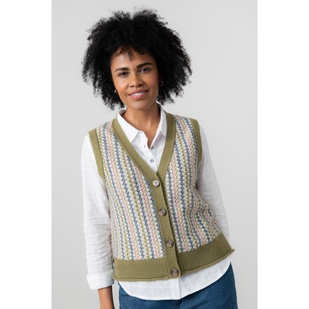 Lily & Me Gywneth Moss Fairisle Tank Top - Green