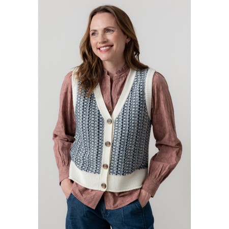 Lily & Me Gywneth Ecru Fairisle Tank Top - Off-White