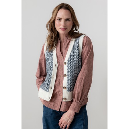 Lily & Me Gywneth Ecru Fairisle Tank Top - Off-White