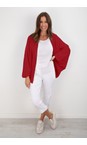 Amazing Woman Berry Red Rouge Pheobie Berry Red Rouge Rib Throw Over Cardigan  