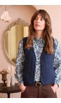 Lily & Me Navy Marly Navy Sleeveless Pointelle Knit Cardigan  