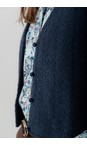 Lily & Me Navy Marly Navy Sleeveless Pointelle Knit Cardigan  