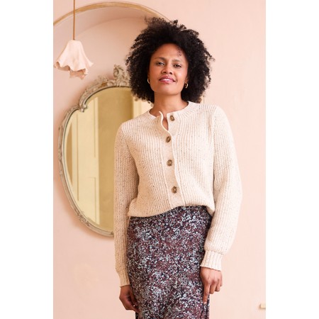 Lily & Me June Rib Fleck Knit Cardigan - Off-White