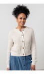 Lily & Me Ecru June Rib Fleck Knit Cardigan  