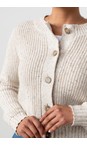 Lily & Me Ecru June Rib Fleck Knit Cardigan  