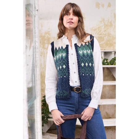 Lily & Me Suvi Fleck Knit Tank Waistcoat - Green