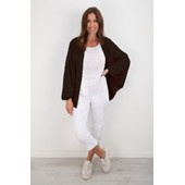 Pheobie Dark Chocolate Rib Throw Over Cardigan