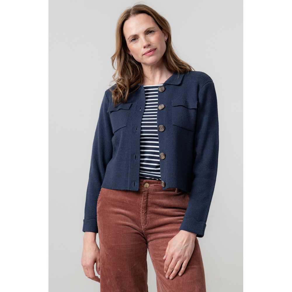 Lily & Me Chestnut Navy Plain Knit Jacket Navy