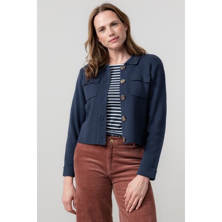 Lily & Me Chestnut Navy Plain Knit Jacket - Blue