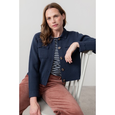 Lily & Me Chestnut Navy Plain Knit Jacket - Blue