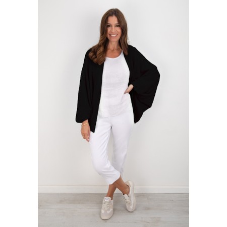 Amazing Woman Pheobie Black Rib Throw Over Cardigan - Black