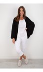 Amazing Woman Black  Pheobie Black Rib Throw Over Cardigan  