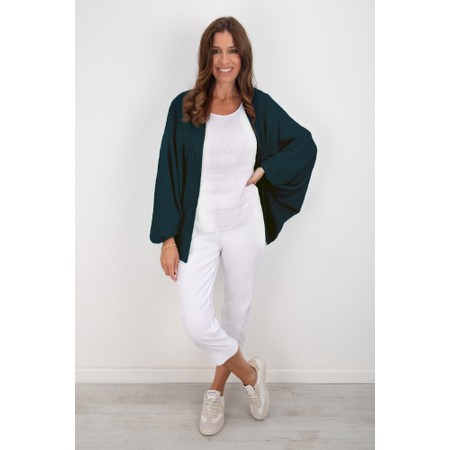 Amazing Woman Pheobie Laguna Rib Throw Over Cardigan - Blue