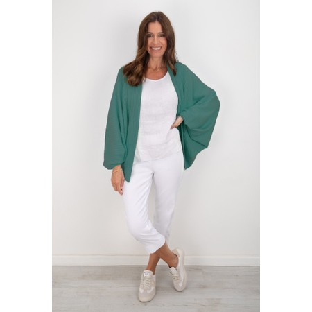 Amazing Woman Pheobie Petrol Rib Throw Over Cardigan - Blue