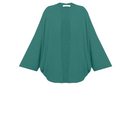 Amazing Woman Pheobie Petrol Rib Throw Over Cardigan - Blue