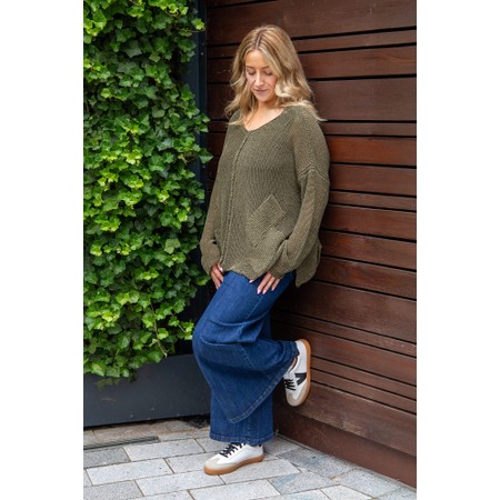 Naya Naya Flared Denim Crop Trouser - Blue