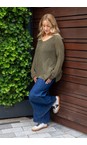 Naya Navy Naya Flared Denim Crop Trouser  
