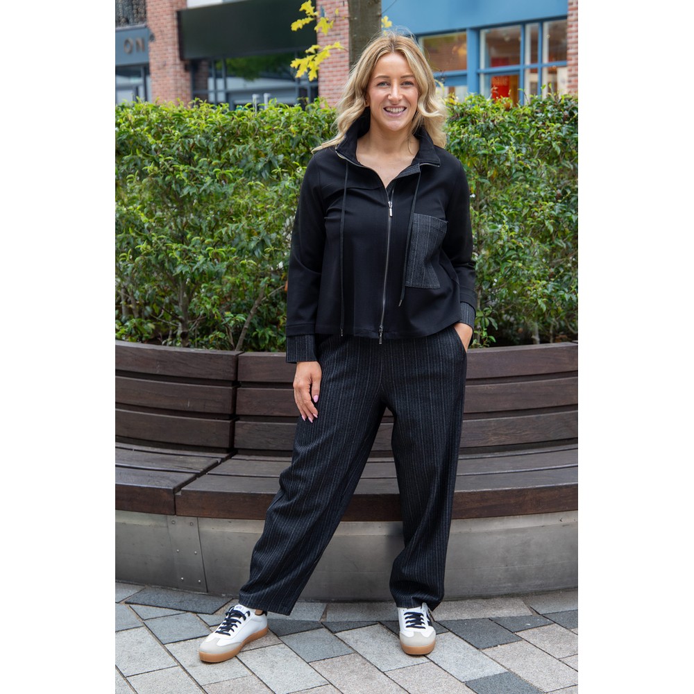 Naya Naya Pin Striped Side Pocket Trouser Black / White